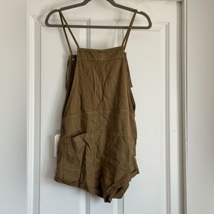 New Billabong Size Small Solid Brown Cotton Viscose Romper